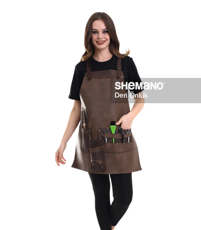 Logolu Deri Kuaför Önlüğü