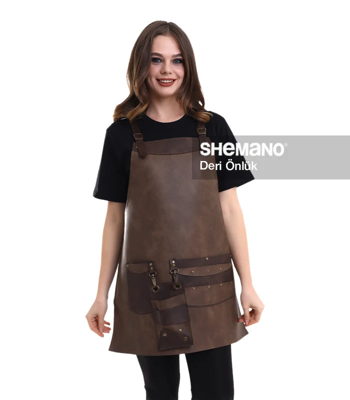 Logolu Deri Kuaför Önlüğü