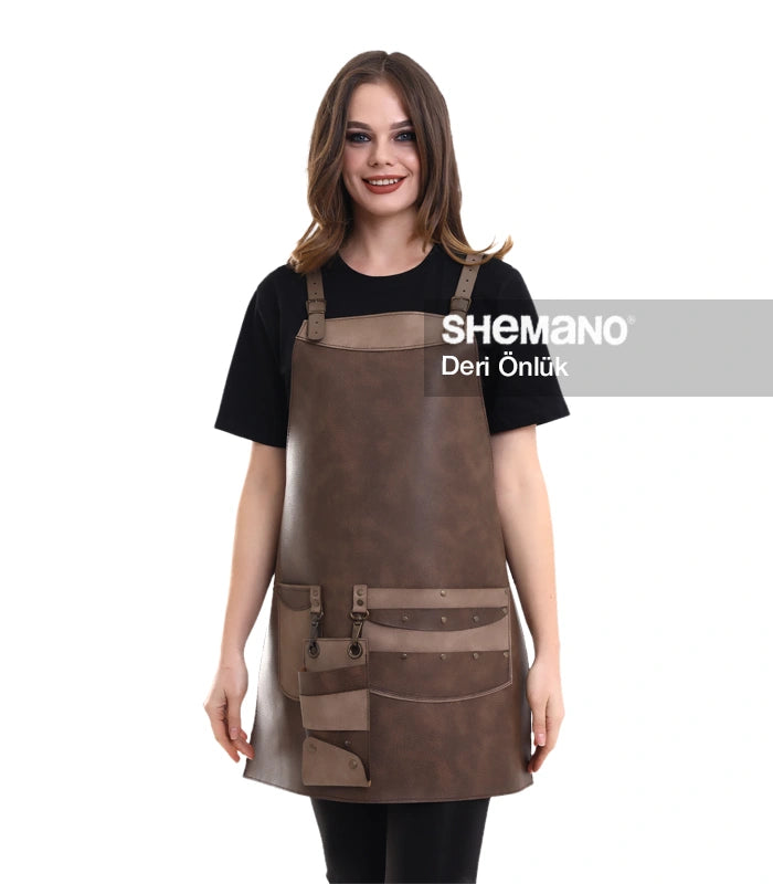 Logolu Deri Önlük