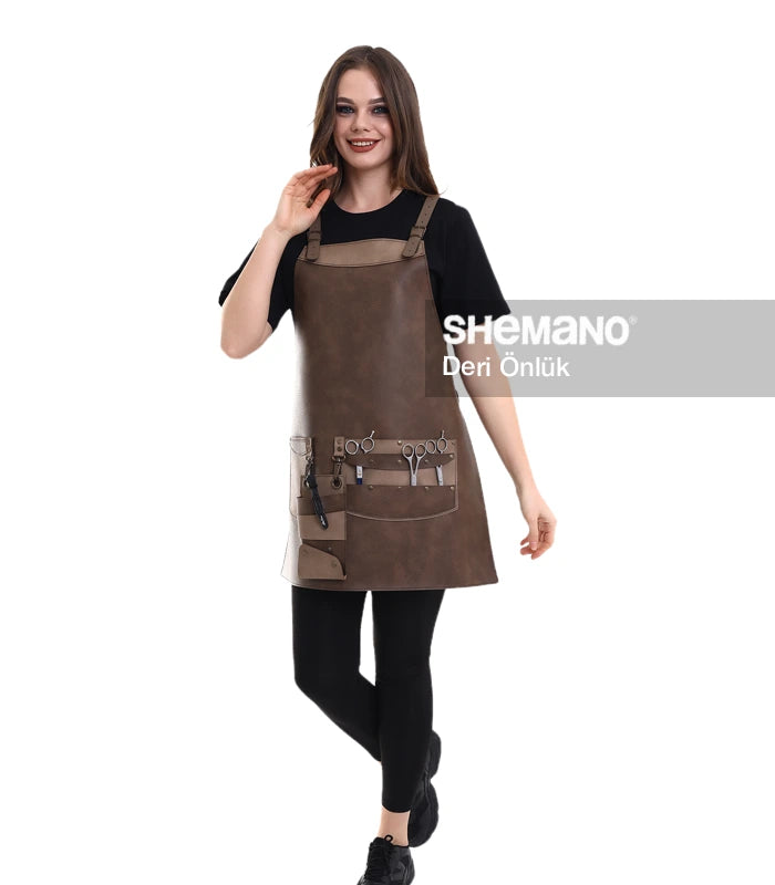 Logolu Deri Önlük