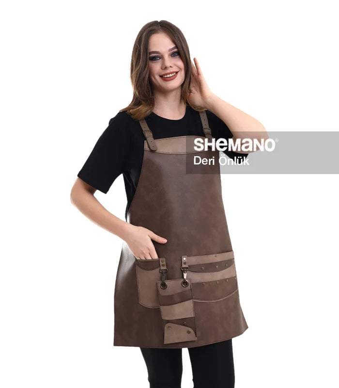 Logolu Deri Önlük