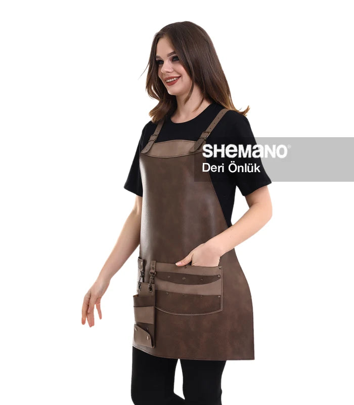 Logolu Deri Önlük
