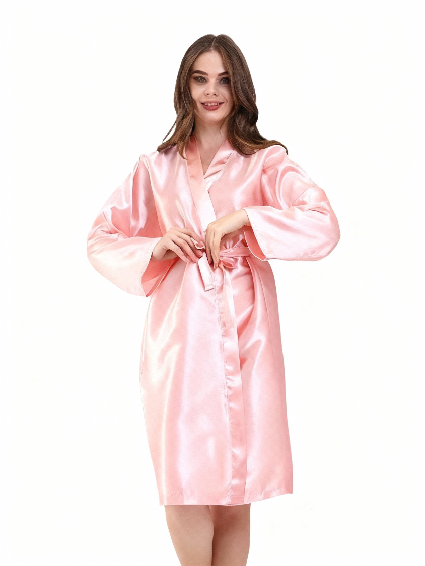 Logolu Kimono Saten Pudra Rengi