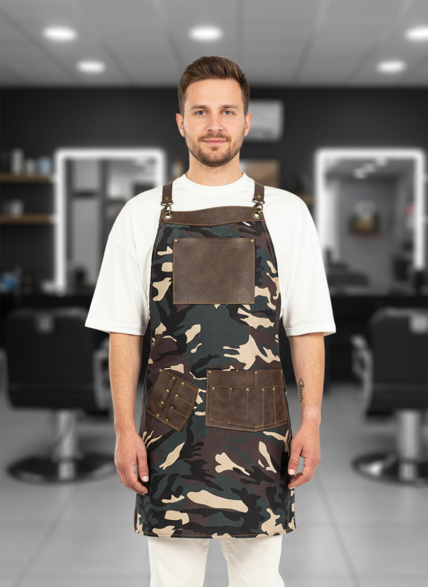 Kuaför Tasarım Önlüğü Kamuflaj