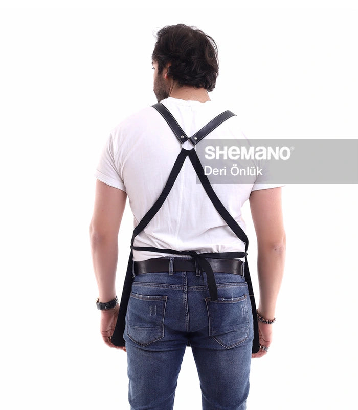 Siyah Berber Deri Önlük